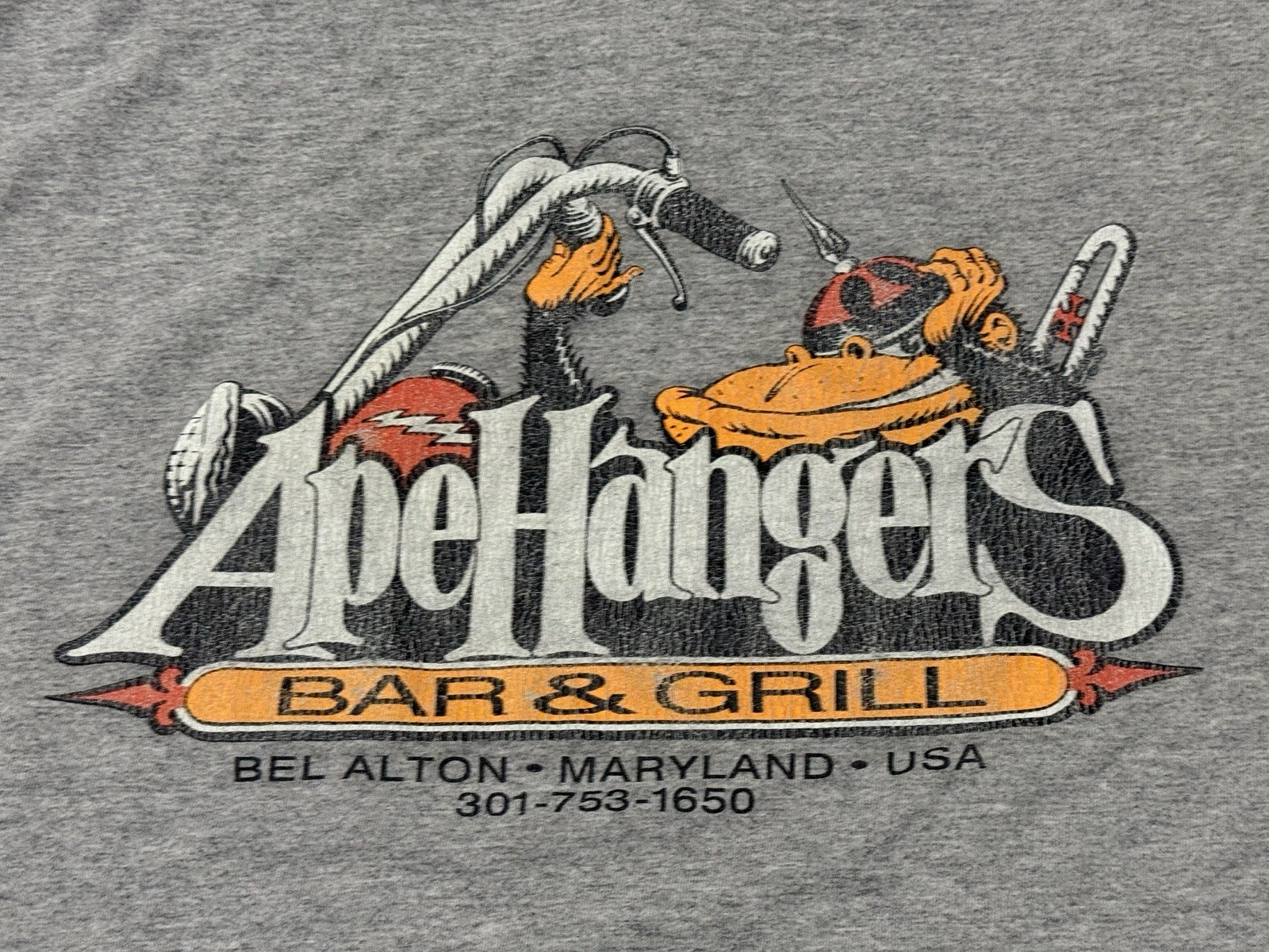 Ape Hangers Bar & Grill Distressed Gray Pocket T-Shirt Large (L) gallery