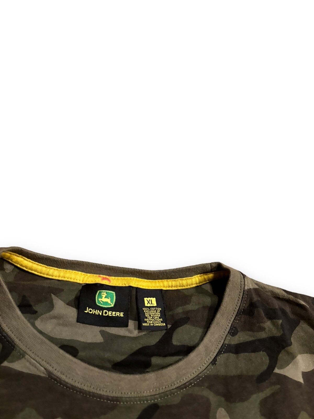 John Deere Camo Long Sleeve Shirt General Purpose Tractors Hunting VTG Mens XL gallery