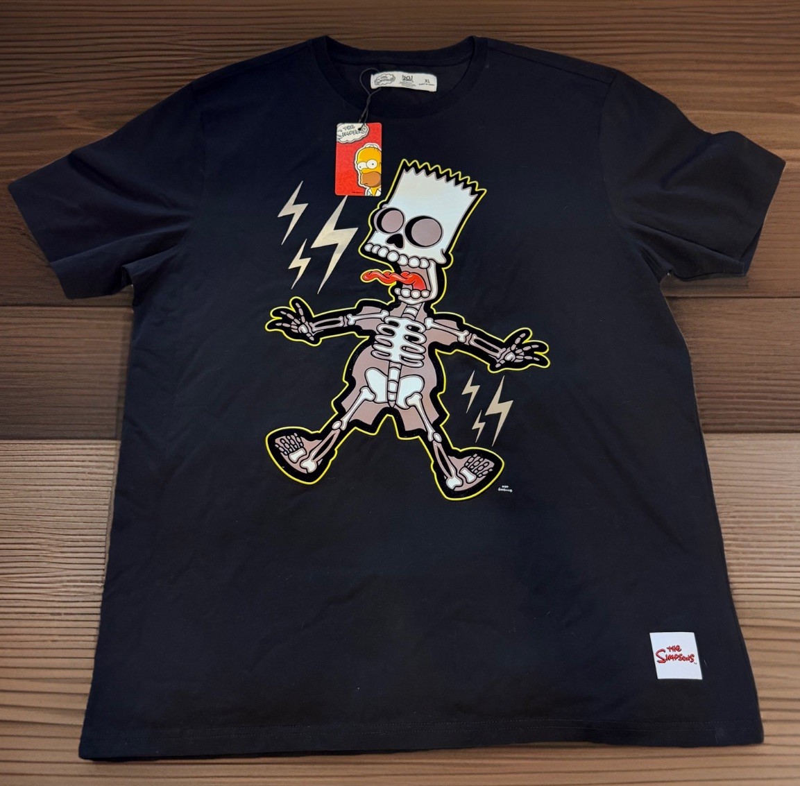 New Bart Simpson ELECTROBART T Shirt Mens XL Reflective Patch Matt Groening Rare gallery