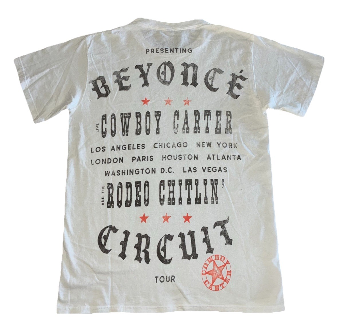 Beyonce Most Wanted Tee S White Cowboy Carter Tour 2025 Merch NEW *hole gallery