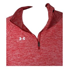 Under Armour Heat Gear 1/4 Zip Pullover Long Sleeve Static Red Loose Mens Medium