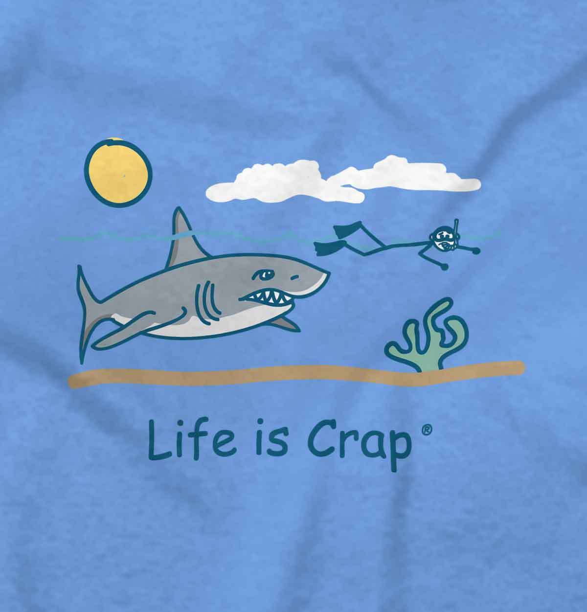 Life is Crap Sucks Snorkel Scuba Dive Funny Mens Casual Crewneck T Shirts Tees gallery