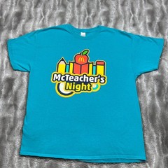 McDonalds Shirt Mens Extra Large Blue Fast Food Retro Burgers Fries