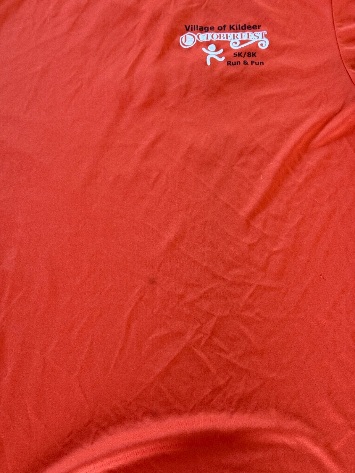 SportTek Short Sleeve T Shirt Mens Orange 5K Kildeer Event Volunteer Size Medium gallery