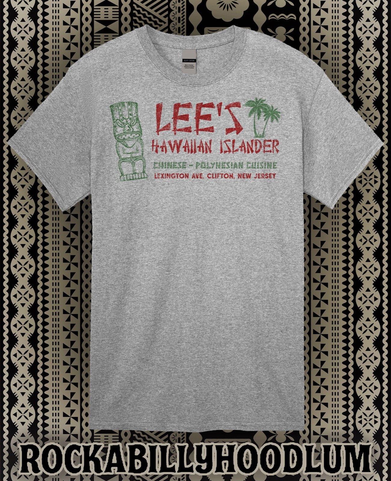 Retro Tiki Art Tee T Shirt Bar Mug Restaurant Lees Lee's Hawaiian Islander NJ gallery