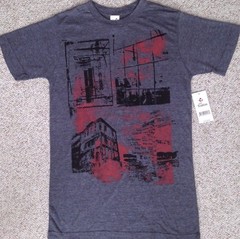 ASZ TRADITION CITY BUILDING ABSTRACT URBAN STREET ART T-SHIRT soft MEN SMALL new