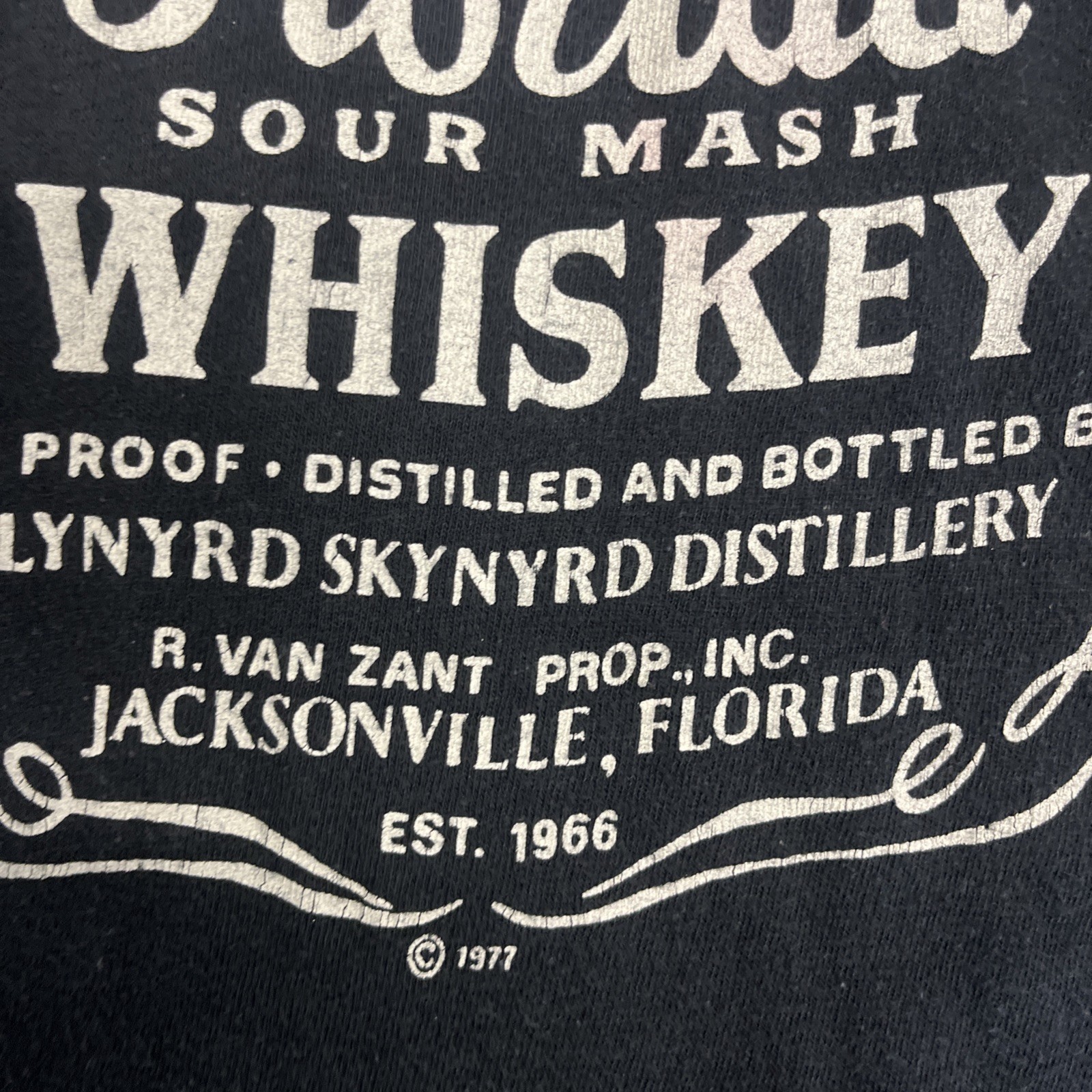 Vintage 1977 Lynyrd Skynyrd's Whisky Tour Shirt Black Size Sm34/36 Hanes Tag gallery