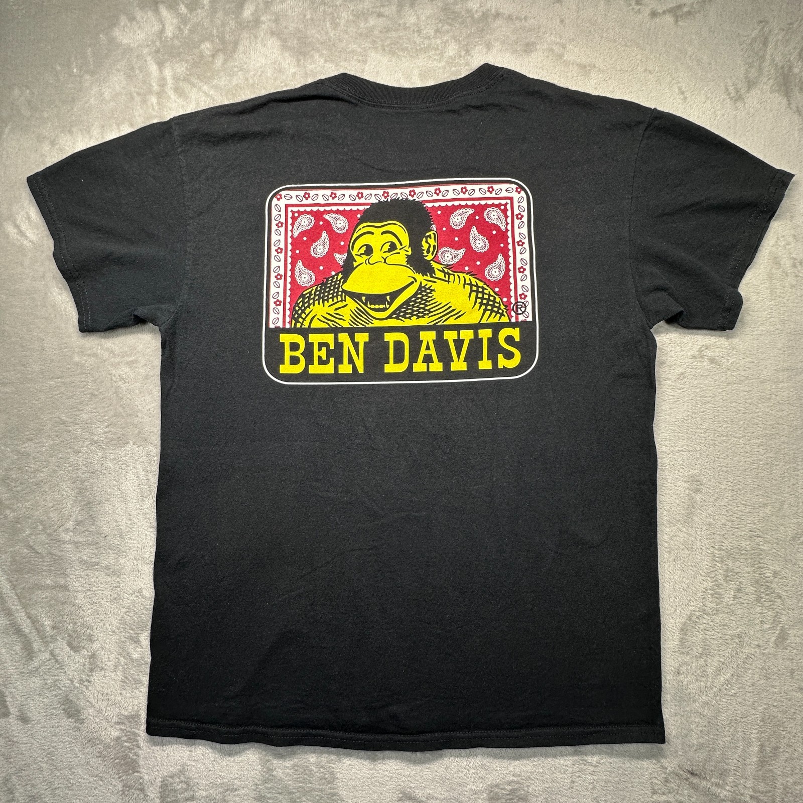 Ben Davis Paisley T Shirt Mens Large Black Cotton Graphic Print Back Classic Fit gallery
