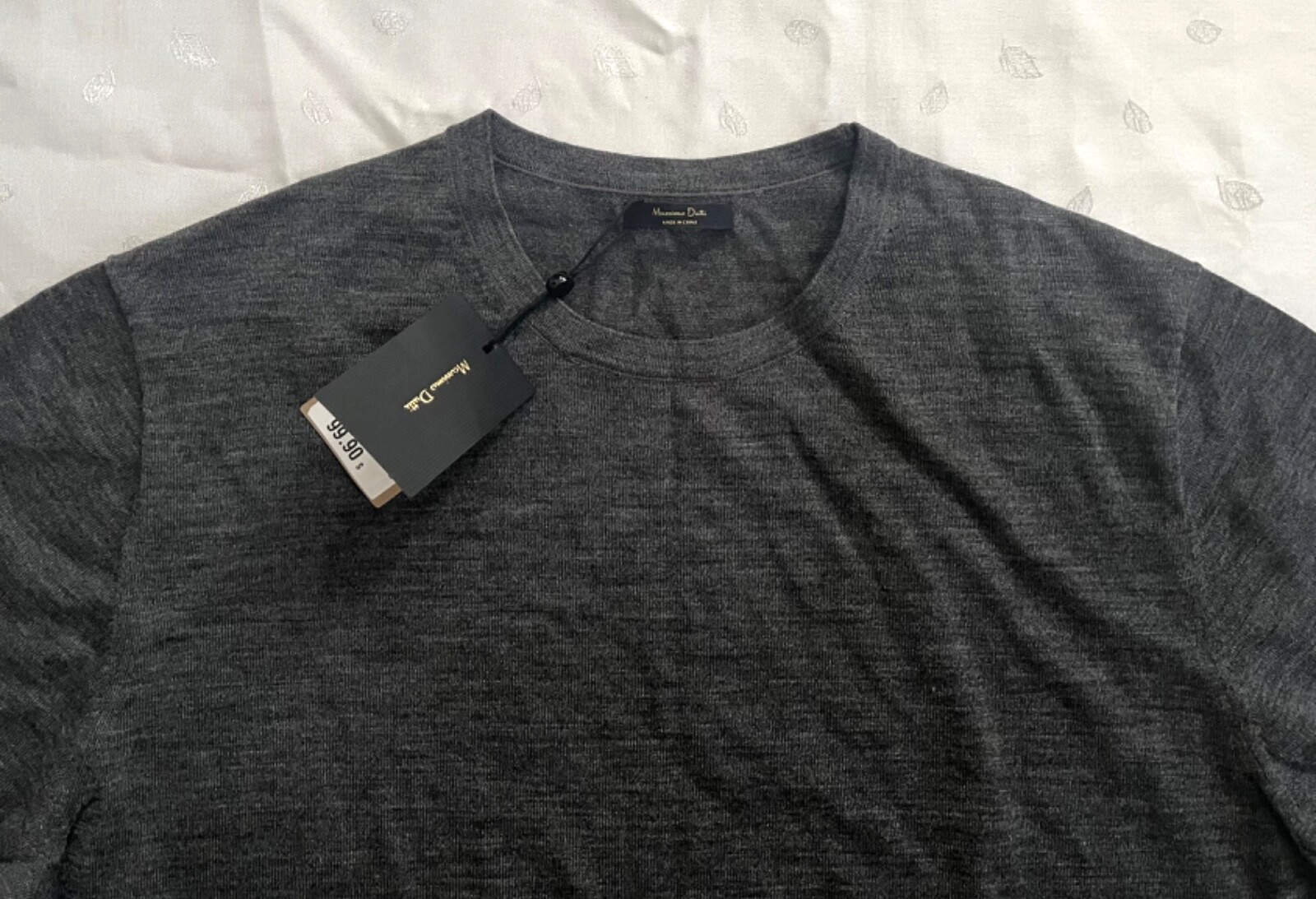 NWT $99 Massimo Dutti Wool lyocell blend Tee Shirt in Dark Gray Men's Size M gallery