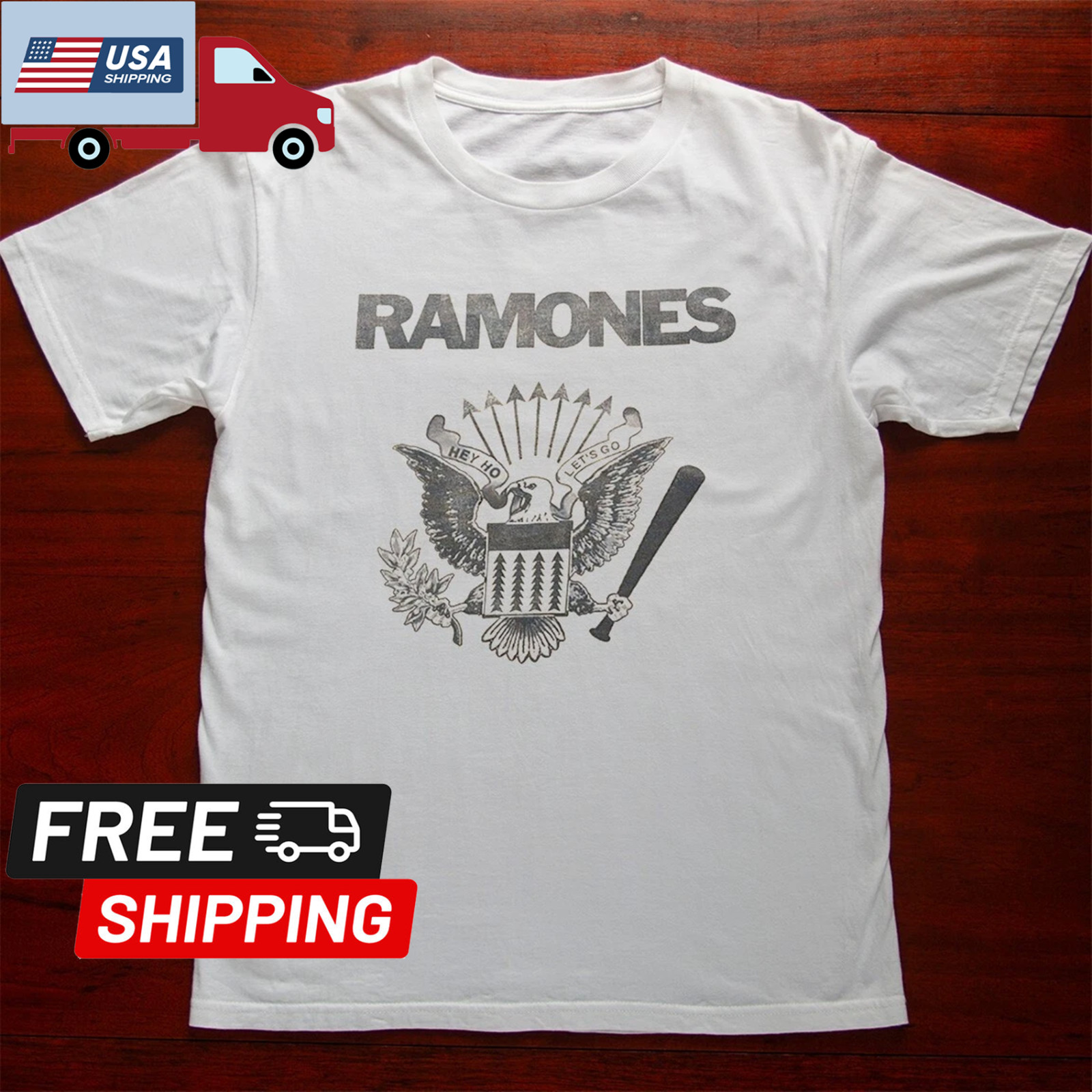 Ramones Shirt Tour Concert Punk Rock Band Unisex White T-shirt Size S-5XL