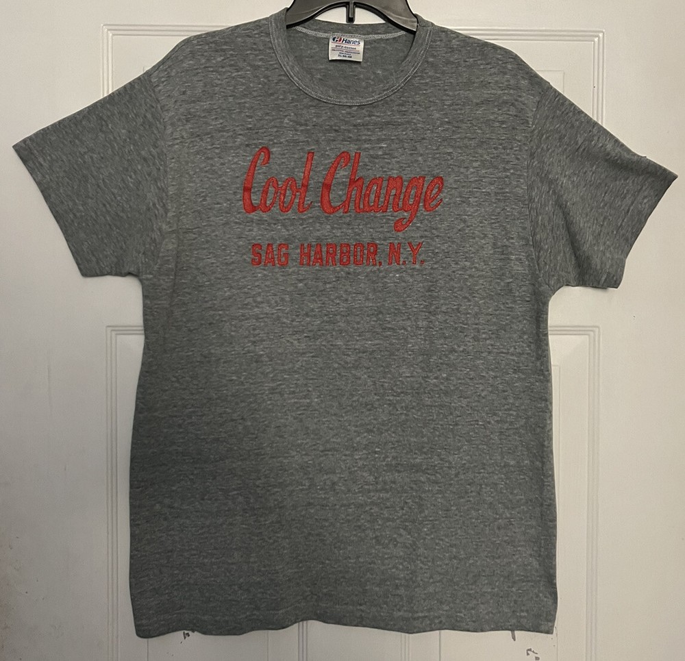 Single Stitch Hanes Cool Change Sag Harbor, NY Gray T-Shirt Size XL Made in USA