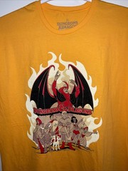 DUNGEONS AND DRAGONS YELLOW COTTON GRAPHIC T-SHIRT XL NEW