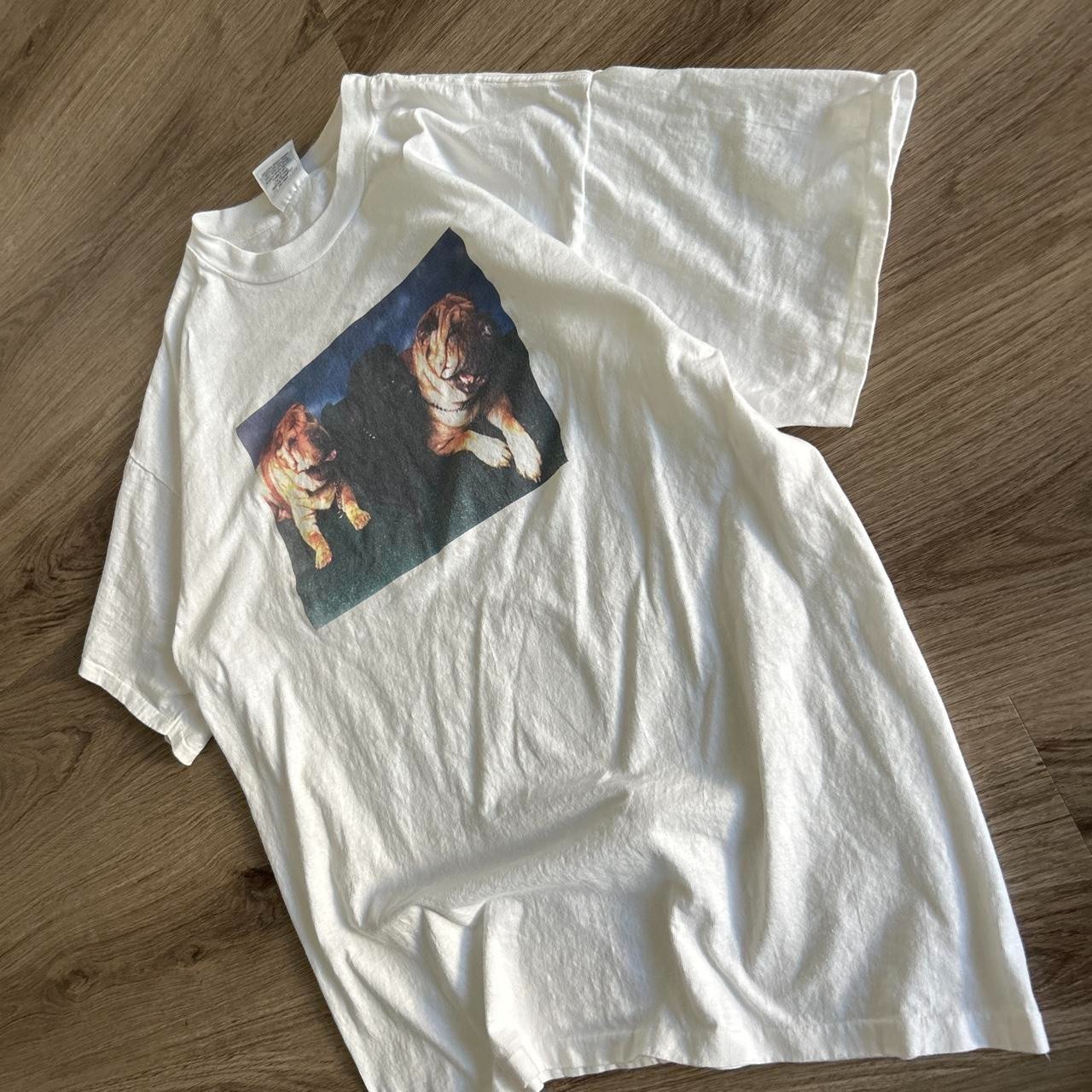 Vintage 90s Shar Pei Dog Box Graphic Nature Art Tee XL Single Stitch gallery