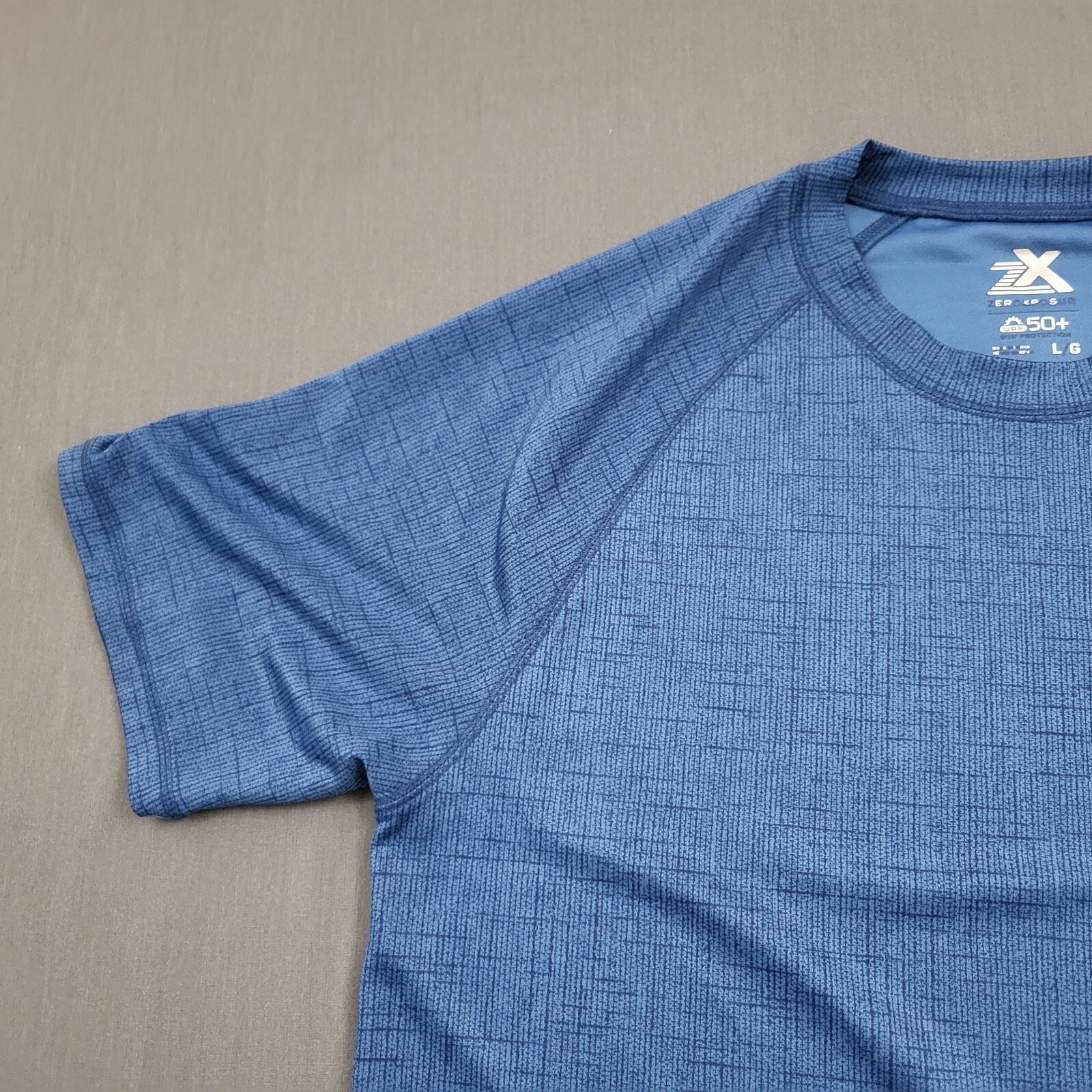 Zeroxposur Shirt Mens Large L Short Sleeve UPF 50+ Sun Protection Woven Blue gallery