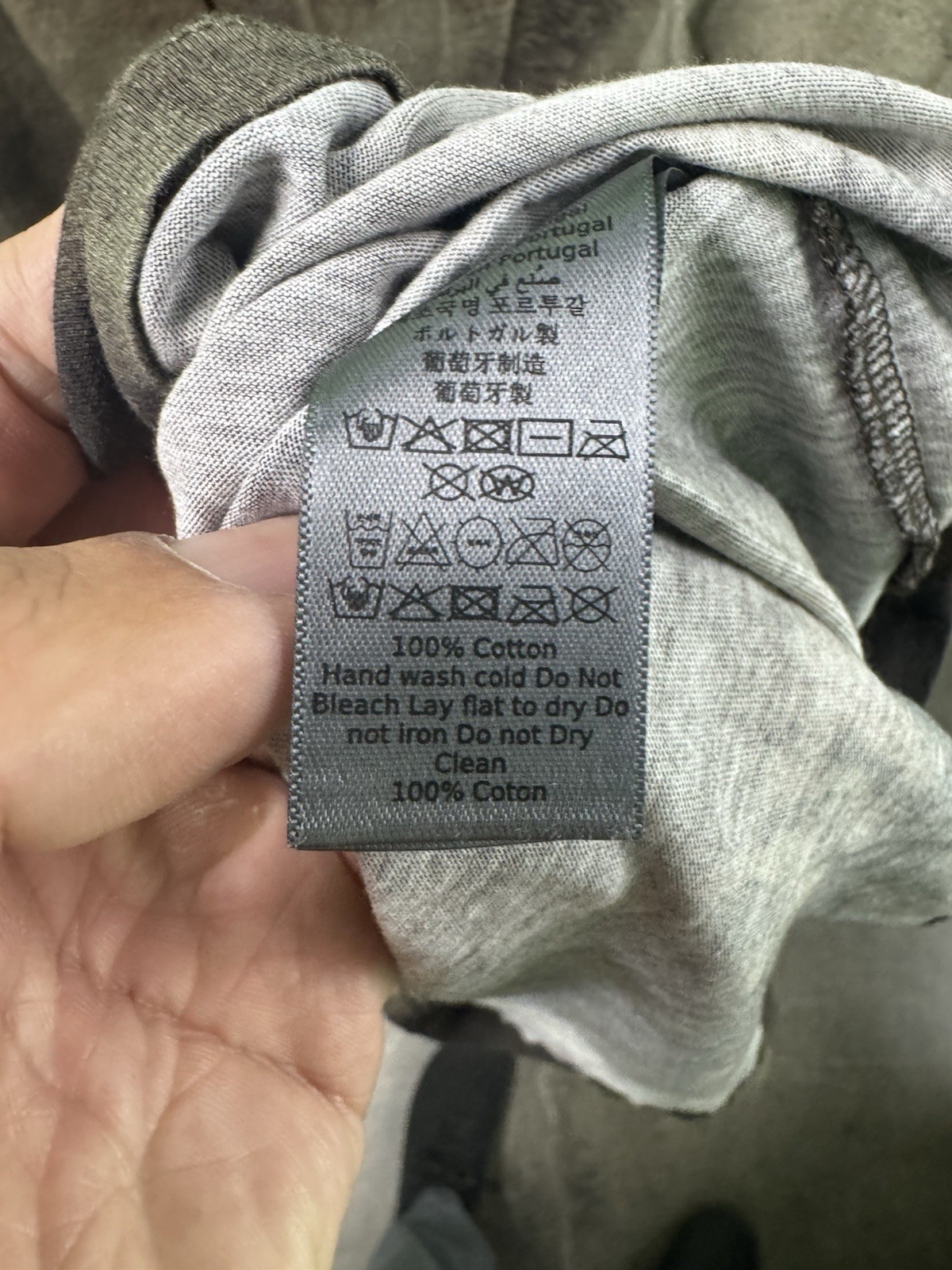 John Varvatos Men’s XL Gray Tie-Dye Crew Neck Cotton Jersey Logo T-Shirt gallery