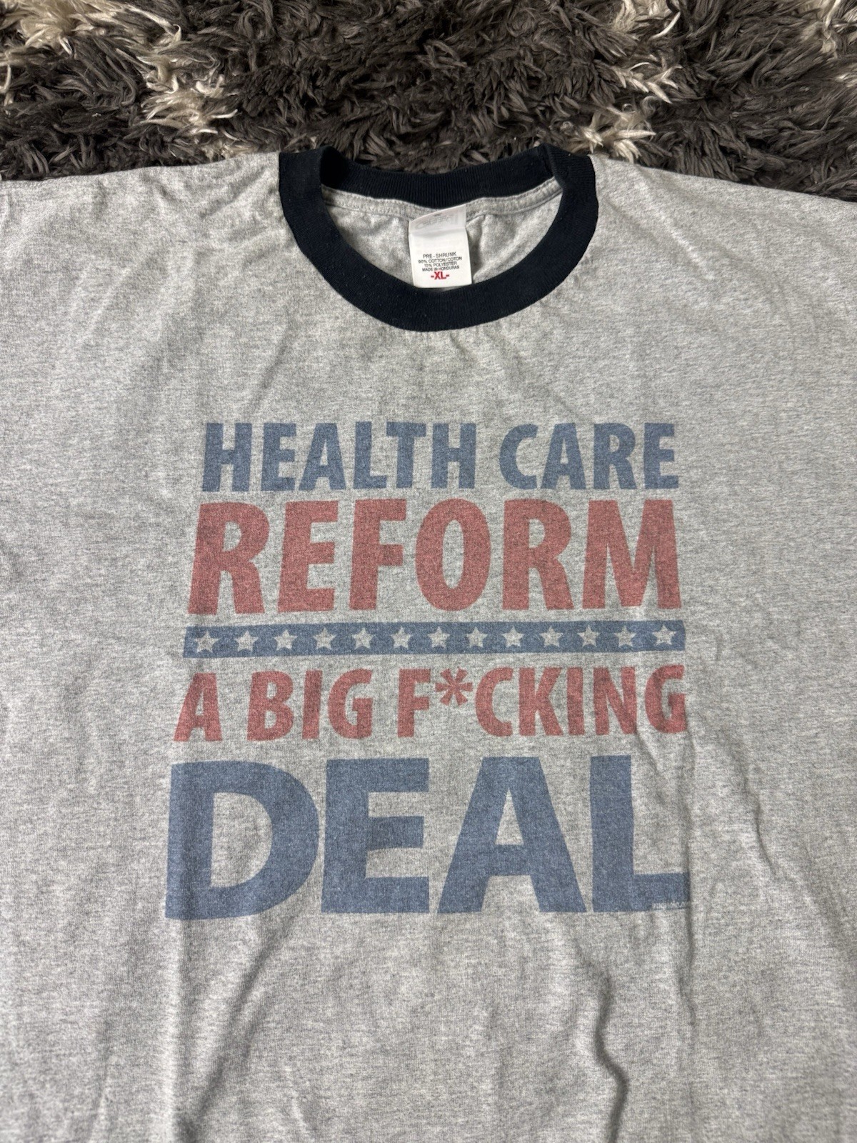Vintage Political T Shirt Men’s XL Health Care Reform Gray Short Sleeve gallery