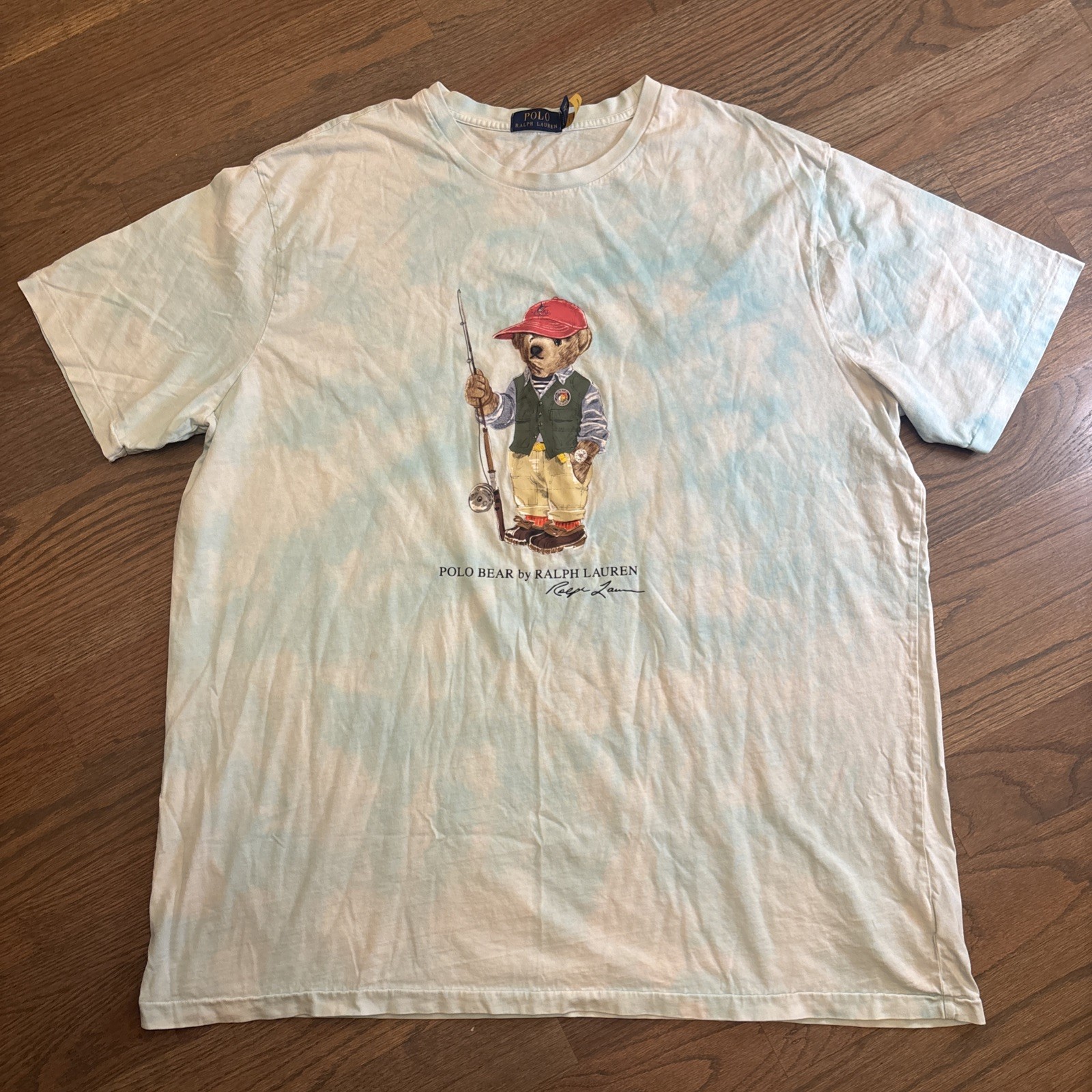 Polo Ralph Lauren Men’s Polo Bear T-Shirt White Blue 2XLT tie-dye￼ gallery