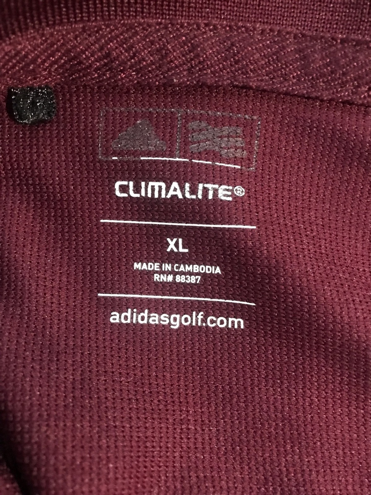 Ford Polo Golf shirt ClimaLite XL Red Burgundy Adidas Buttons C44 gallery