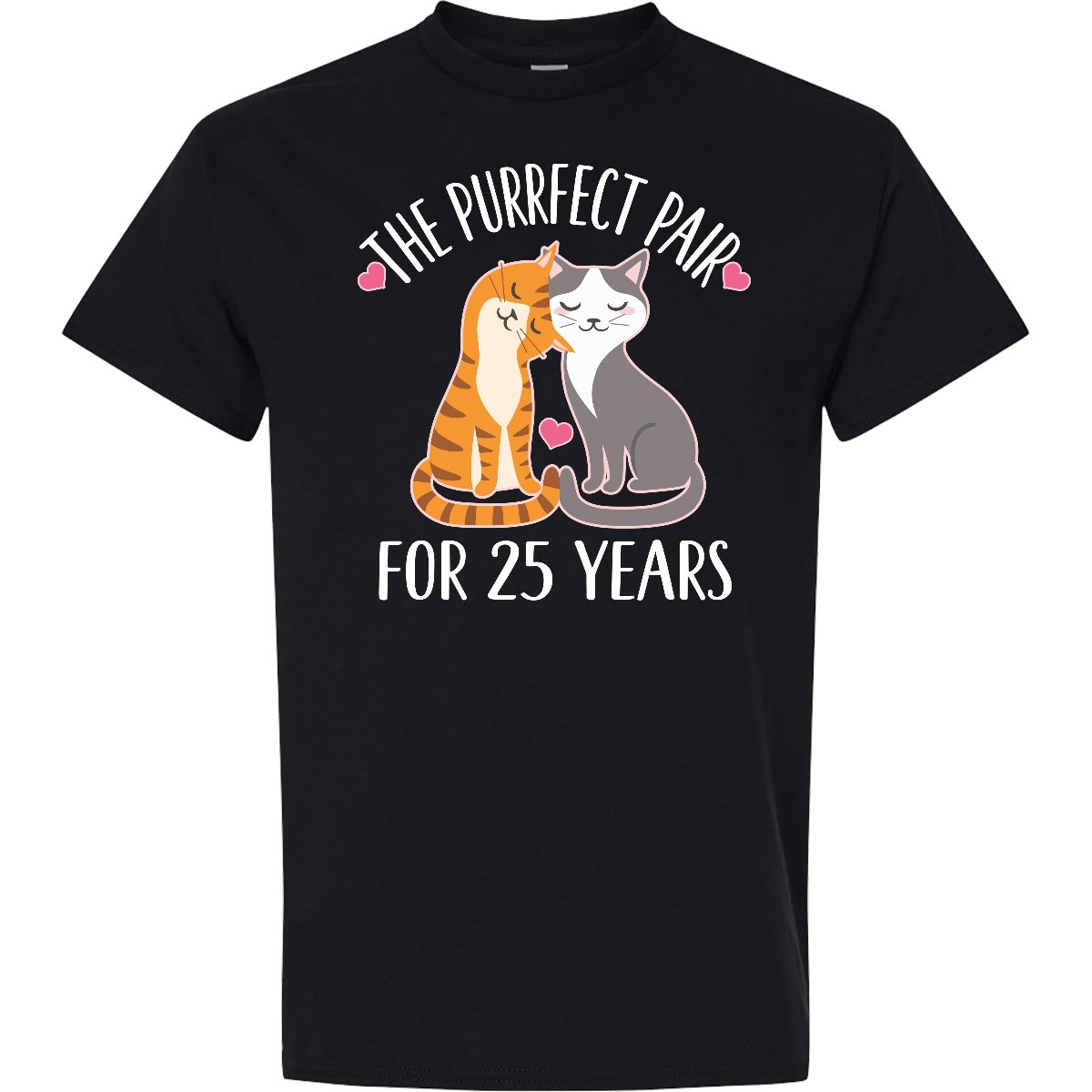 Inktastic 25th Anniversary Gift Cat Couples T-Shirt Wedding Cute Celebration