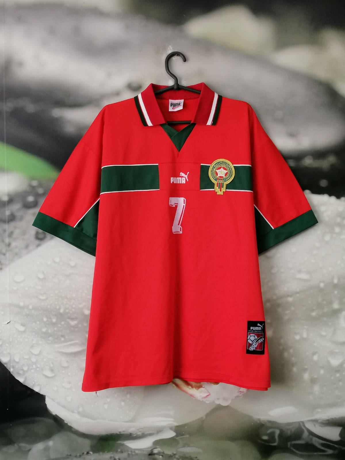 Morocco 1998 – 1999 home vintage football shirt jersey Puma #7 HADJI size XL