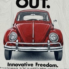 VW Volkswagen Red Bug Beetle Bugged Out T-Shirt Authentic Size Small