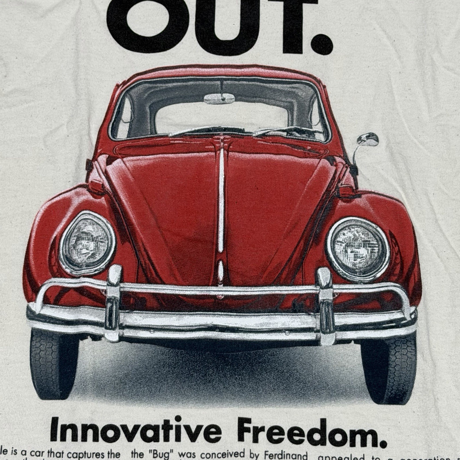 VW Volkswagen Red Bug Beetle Bugged Out T-Shirt Authentic Size Small gallery