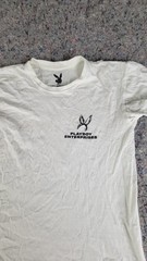 Playboy Official Play Boy Spell Out Logo Men’s White T-Shirt Medium M Cotton