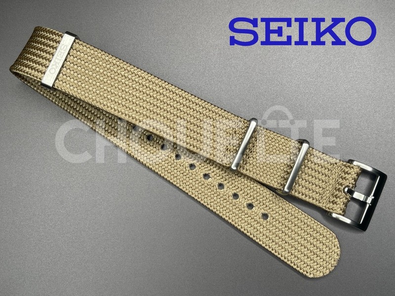 OEM SEIKO Prospex SPB239 6R35-00P0 Beige Seichu Fabric Strap L0N3014J0 with PINS