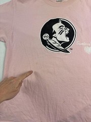 Pink Seminoles heavily distressed tee