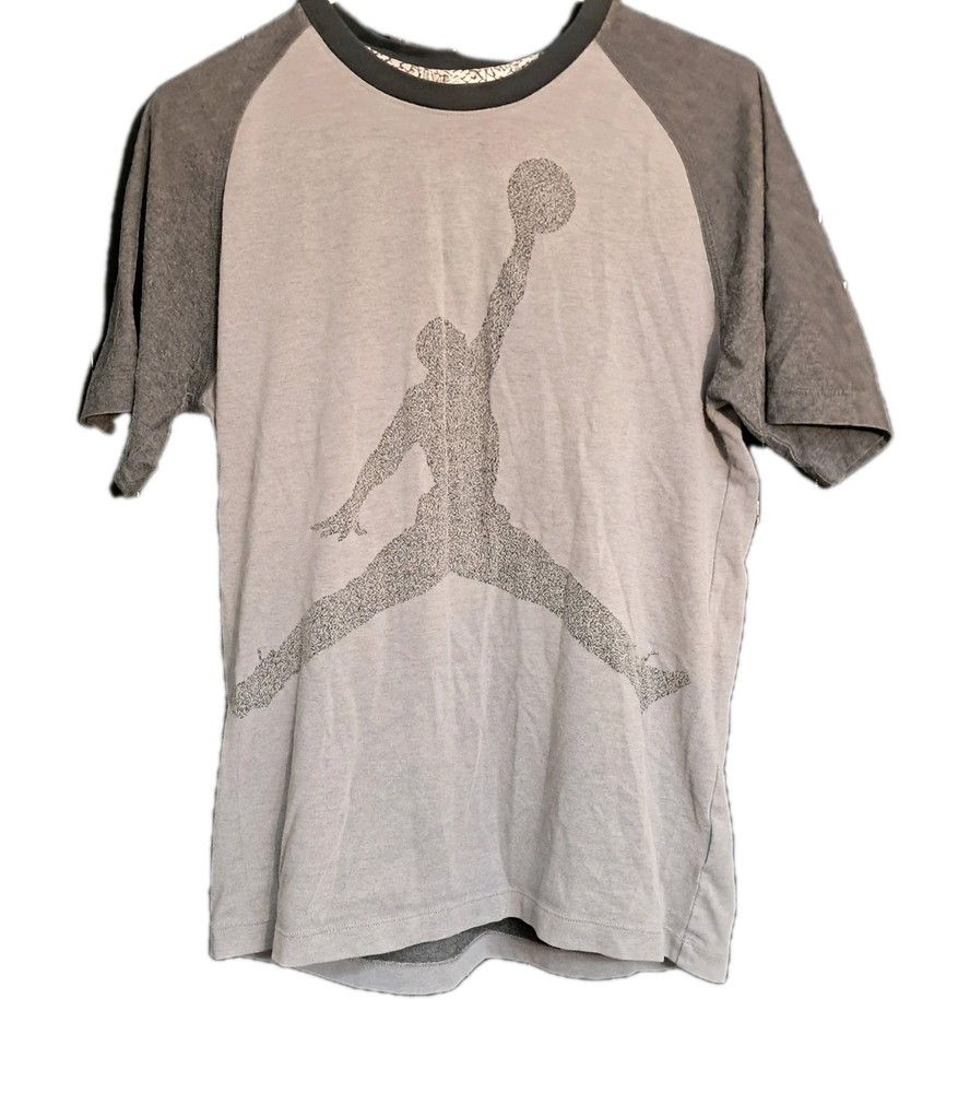 Nike Jordan 3 Cement Elephant Print Jumpman Shirt Gray Raglan Mens Sz M/L
