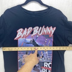 WWE Authentic Bad Bunny Black Graphic T-Shirt Large Royal Rumble Skull Merch