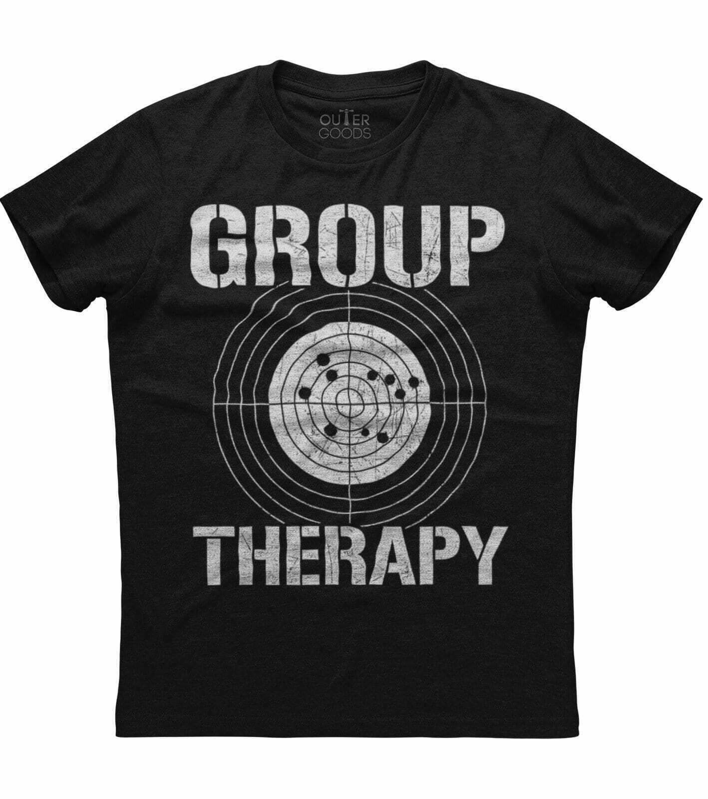 Shooting Group Therapy 2nd Amendment Patriotic Mens Black Cotton New T-shirt