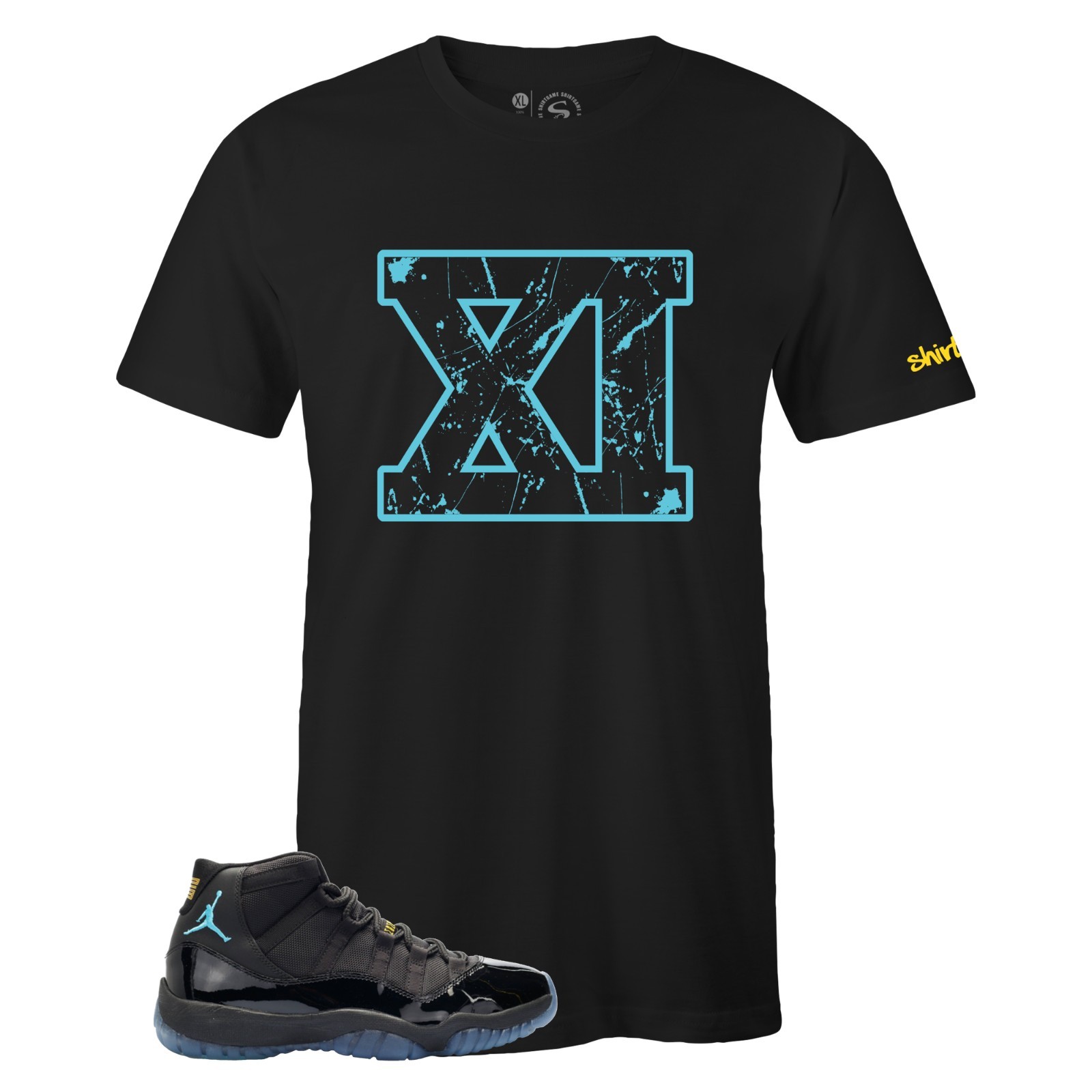 Men's Black XI Sneaker T-shirt to Match Air Jordan 11 Retro 'Gamma Blue' gallery