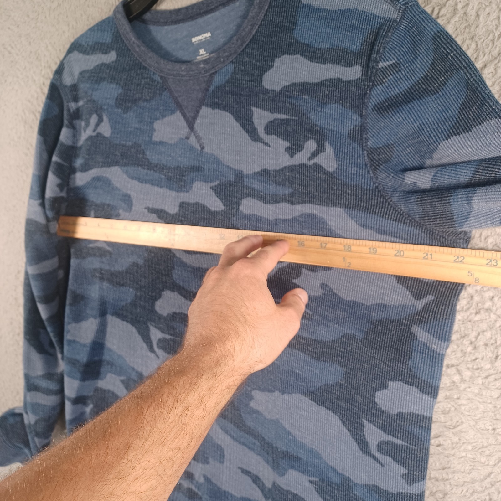 Sonoma Mens Blue Camo Long-Sleeve Shirt Size XL Comfortable Classic Outdoor Soft gallery