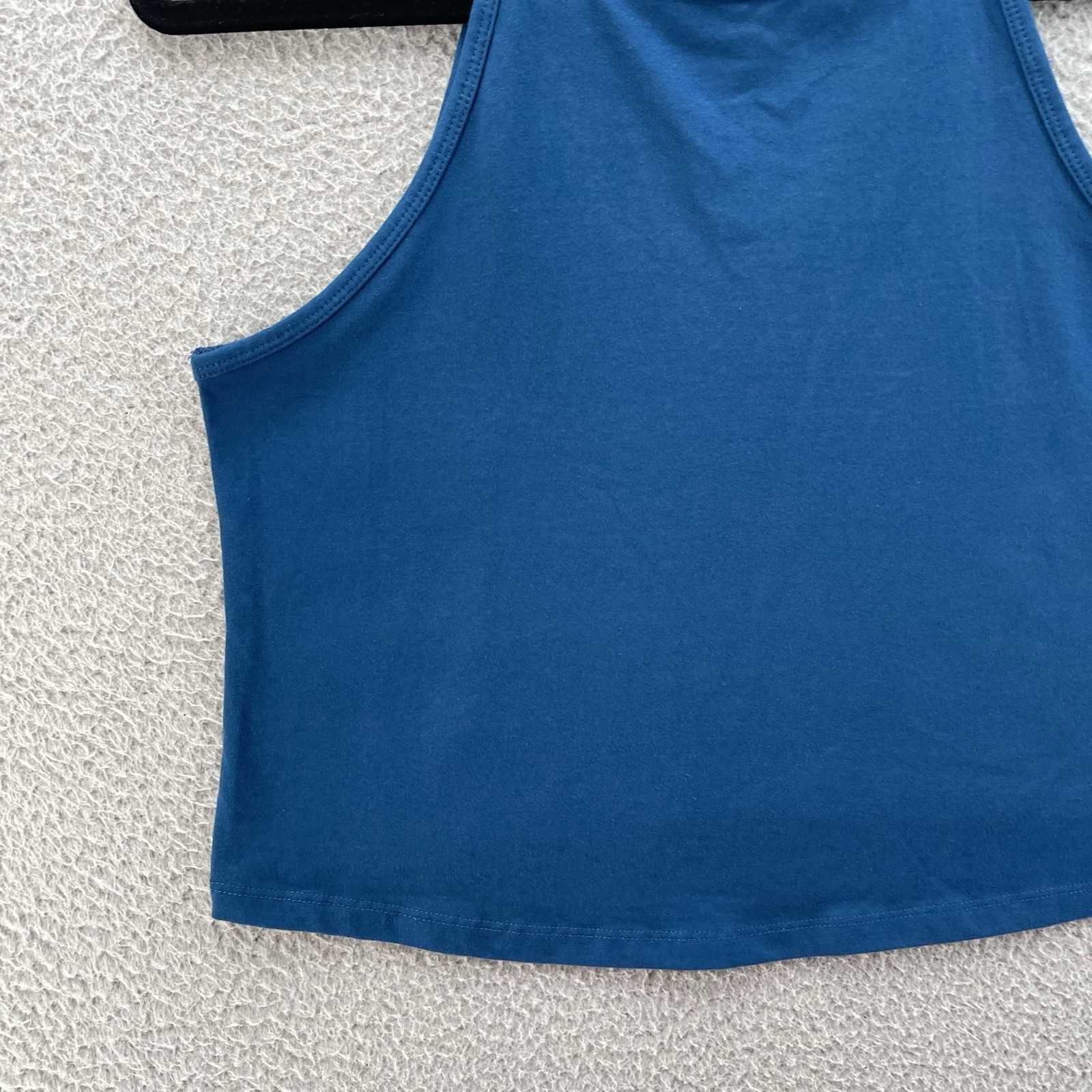Torrid Top Women Plus Size 1X Blue Poseidon Foxy High Neck Crop Stretch Cotton gallery