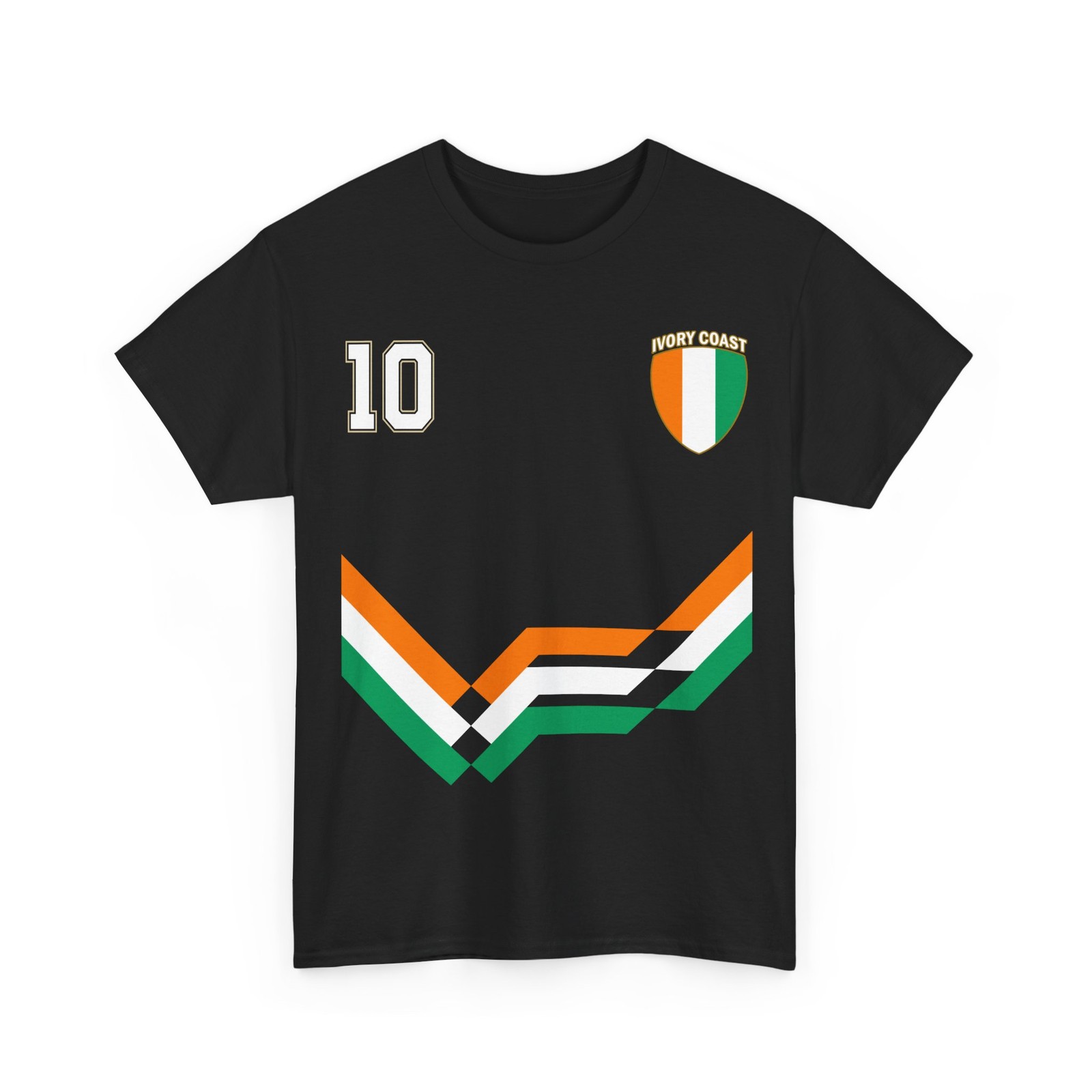 Ivory Coast Soccer Shirt, Ivory Coast Number 10 Soccer Jersey Style Shirt