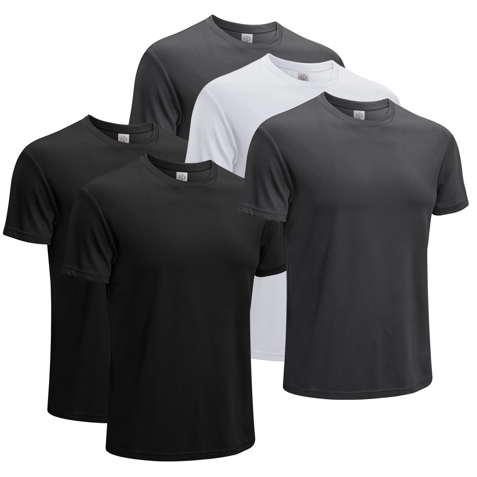 MEETYOO 5 Pack Summer Men Short Sleeve ComfortSoft Lightweight Polyester T Shirt gallery