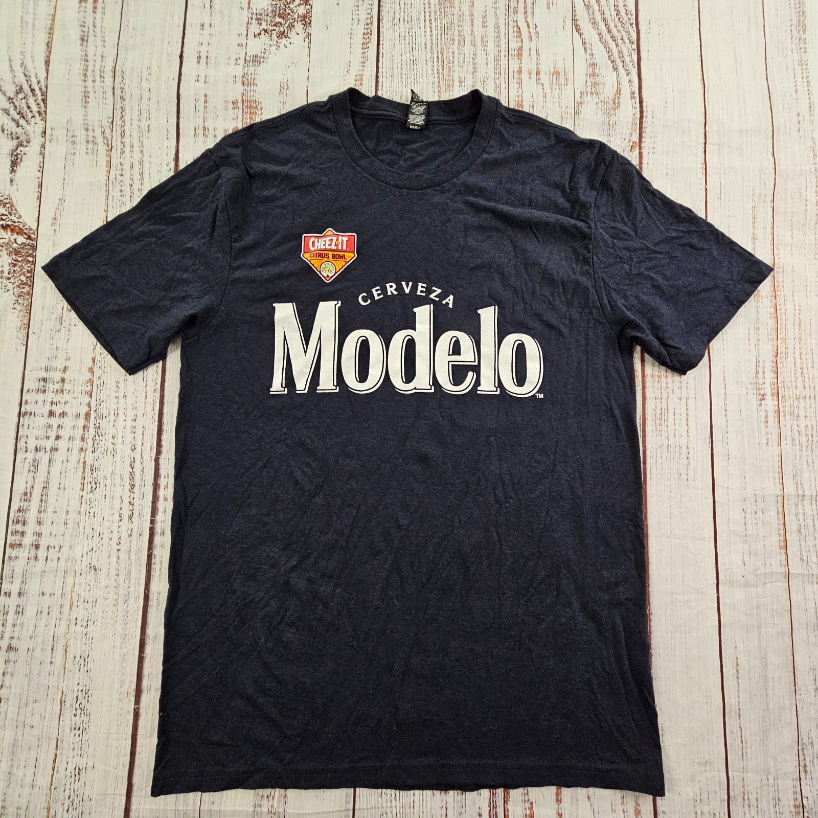 Modelo Cerveza Cheez It Citrus Bowl Blue Short Sleeve Tri-Blend T-Shirt Men's M gallery