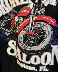 Vintage BROKEN SPOKE SALOON Single Stitch Bike Week motorcycle L Daytona 90s GUC