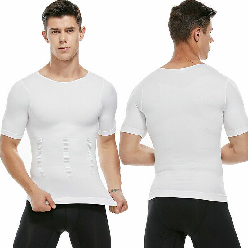 Men Classic Sleeveless Slimming Body Shaper Workout Shirt Belly Control Tank Tee gallery