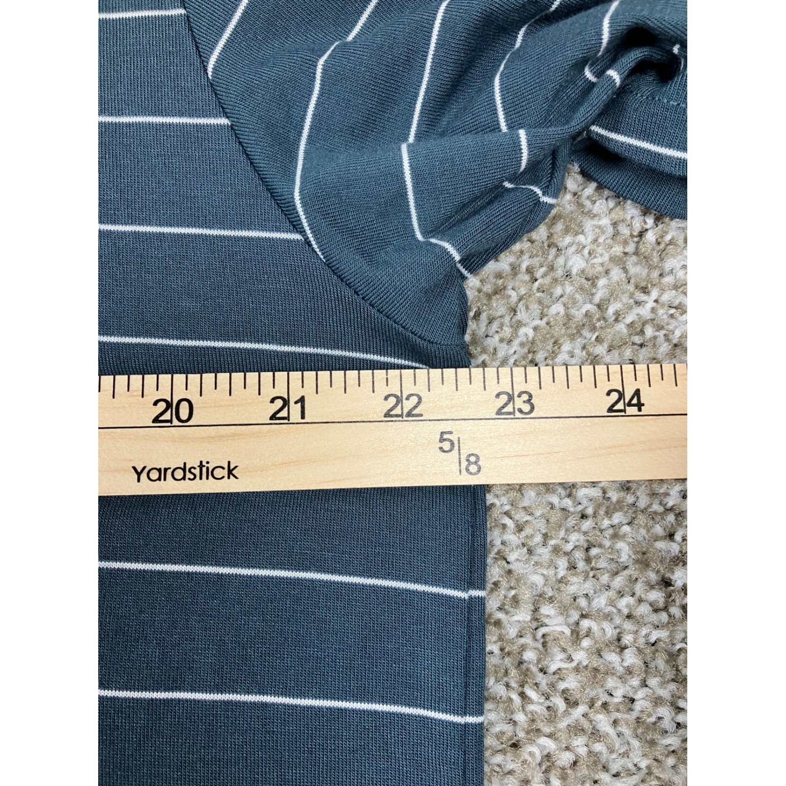 Free Fly Mens XL Bamboo Performance Striped Pocket T-Shirt Blue White Crew Neck gallery