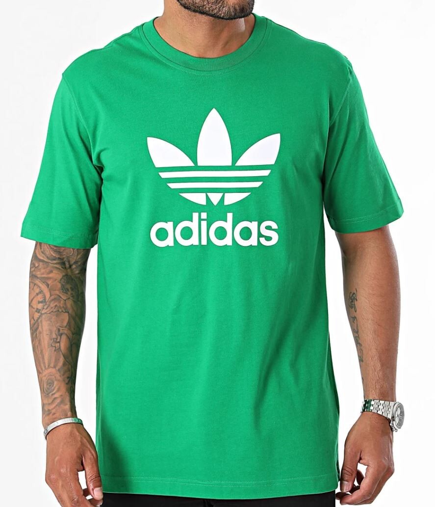 NEW MENS ADIDAS ORIGINALS TREFOIL TEE SHIRT ~SIZE LARGE #IR8012 GREEN gallery