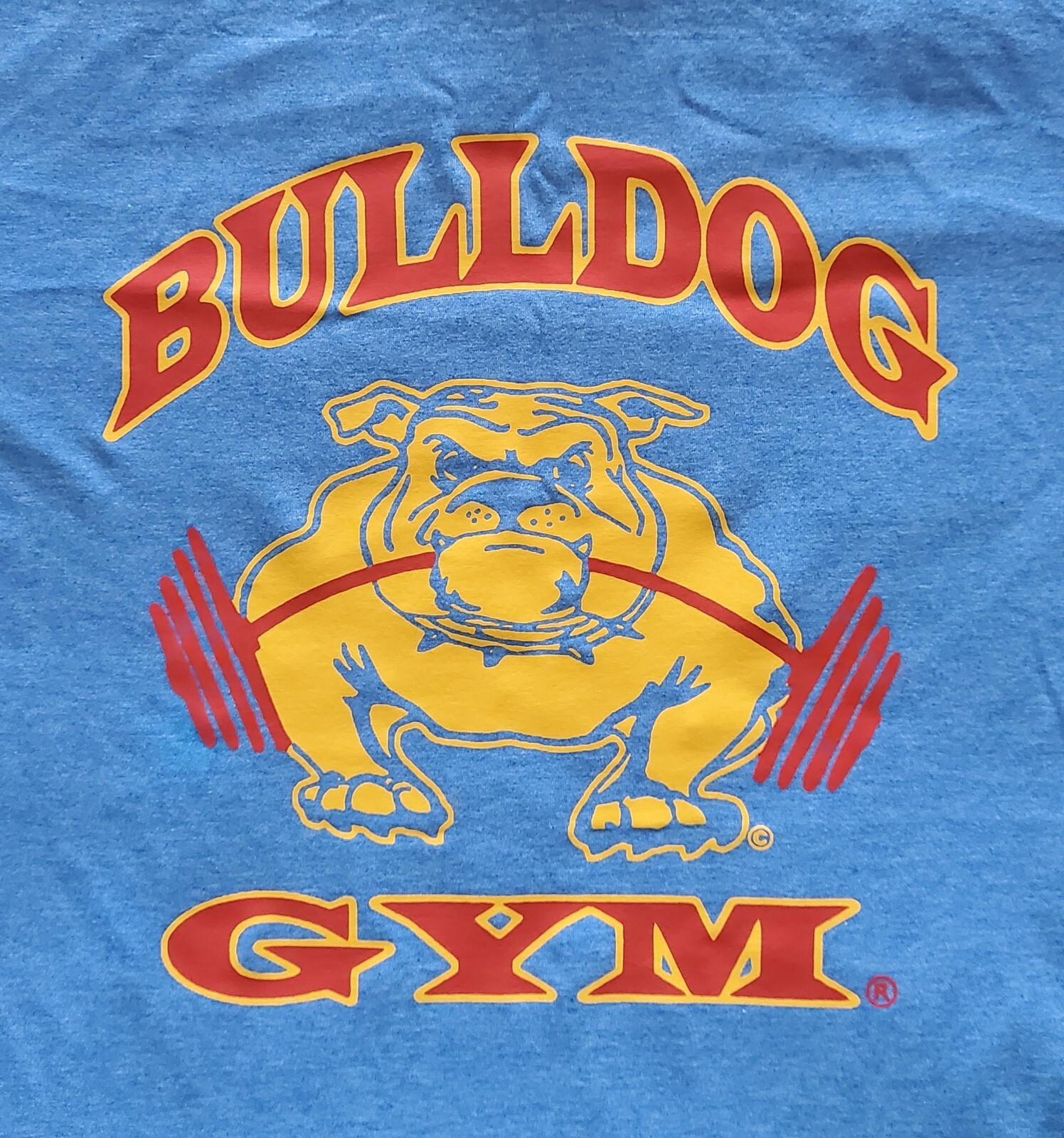 Bulldog Gym Workout Bodybuilding Muscle Royal Blue / Vintage Gold / Red T-Shirt gallery