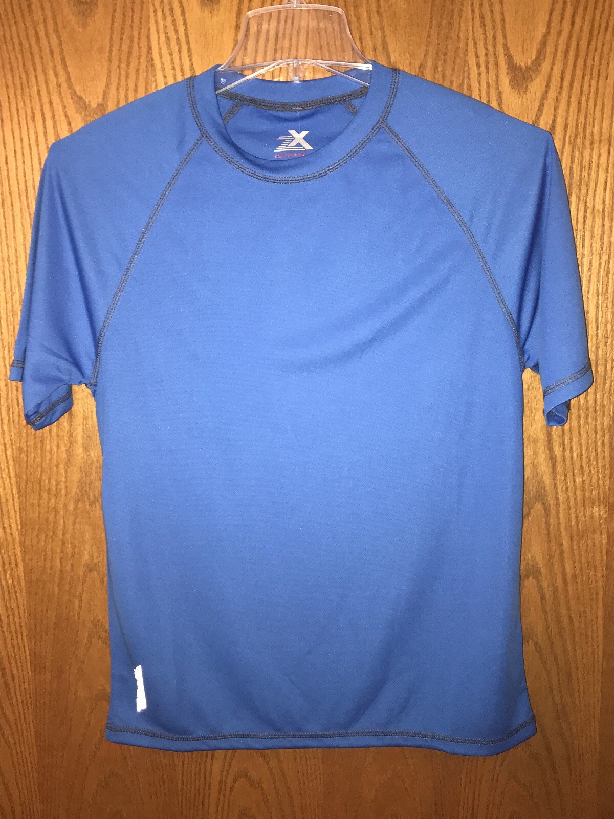 Men's ZEROXPOSUR Blue Crew Neck Active Short Sleeve T-Shirt Size Small gallery