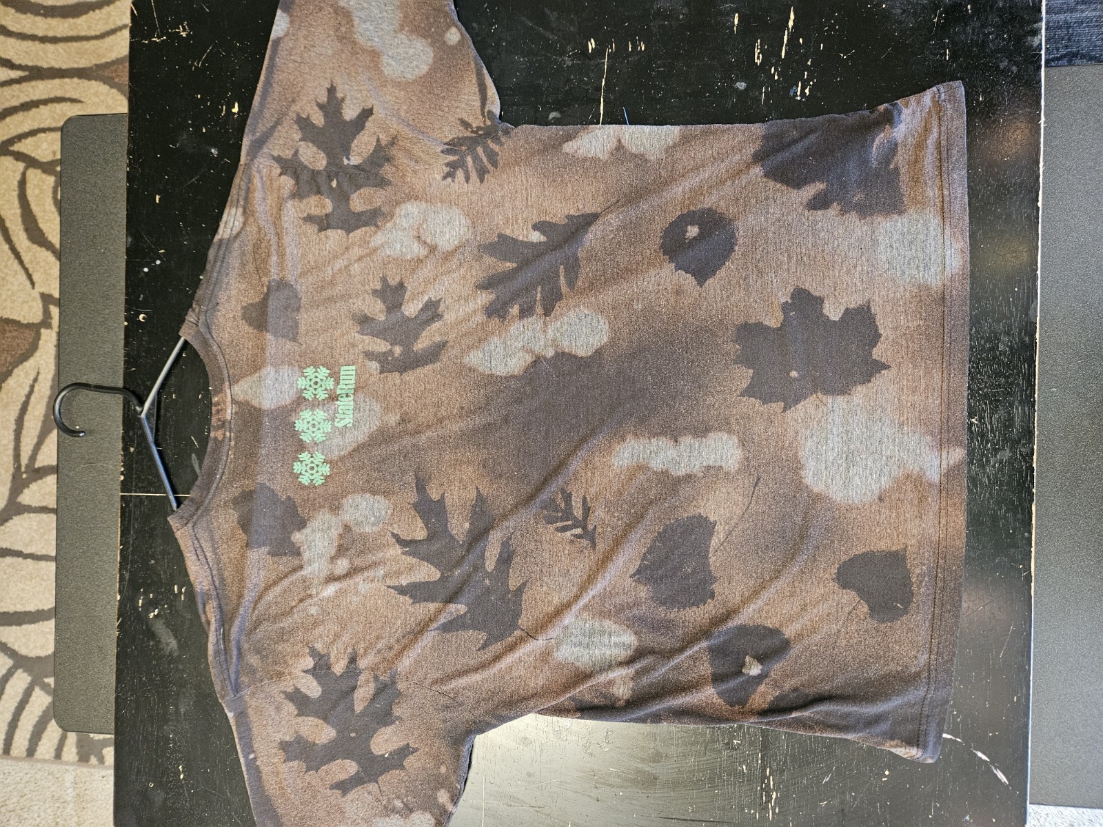 State Run Men's Brown Bleached Camo Crew Neck Short Sleeve Logo T-Shirt 2XL gallery