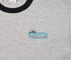 Retro Ringer Shirt Men’s L Wasatch Construction Tee Mens Adult Trades Y2K VTG