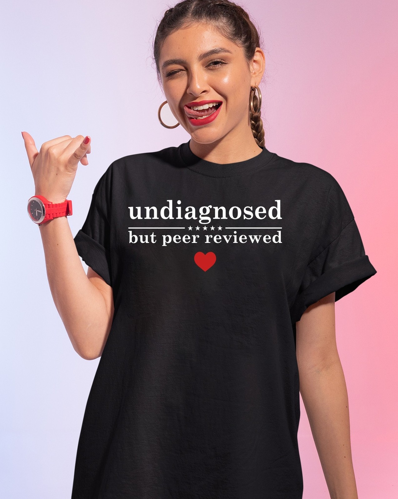 Undiagnosed But Peer Reviewed T-Shirt, Funny Sarcastic Graphic Tee for Humor gallery