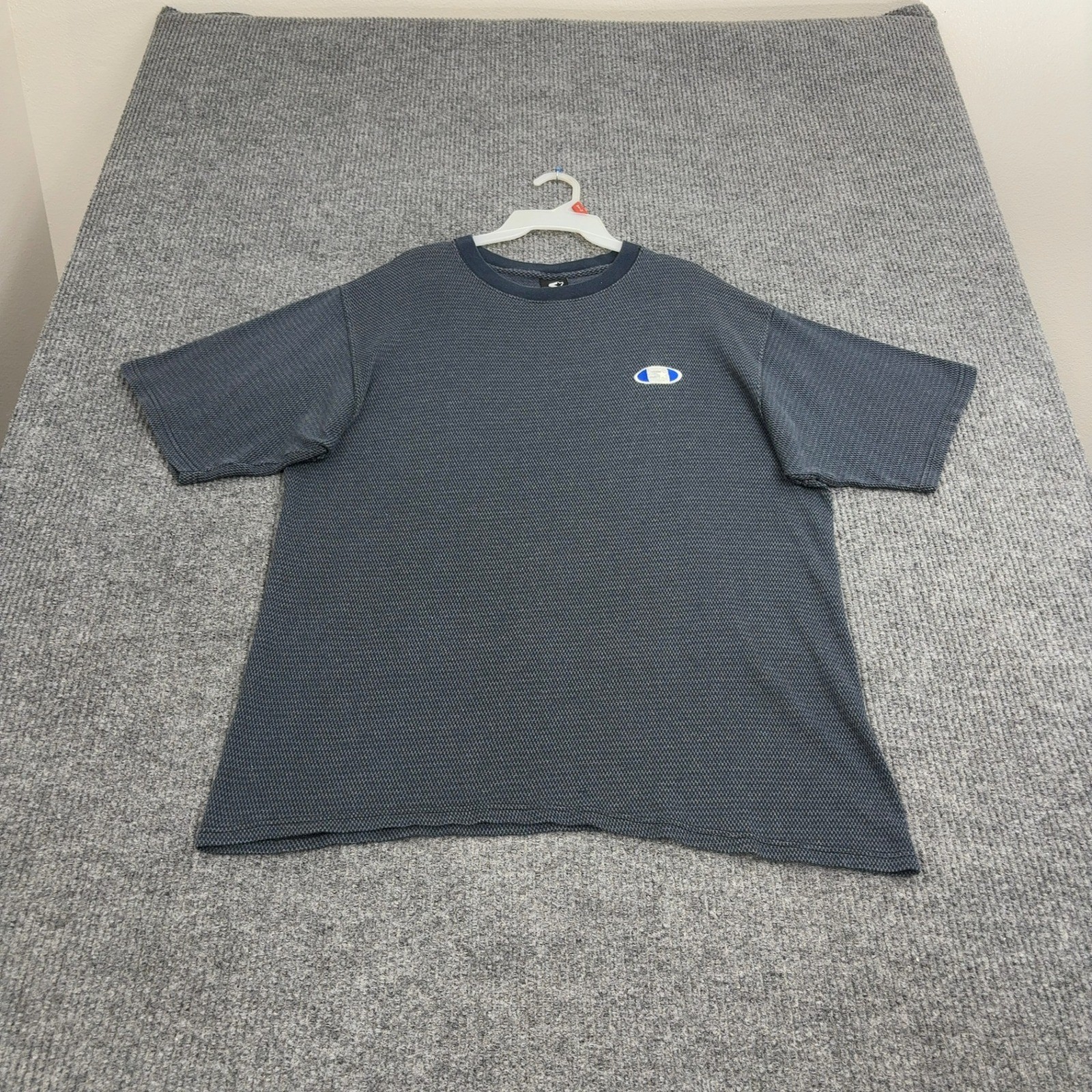 Vintage Starter T Shirt Mens XL Blue Textured Knit Embroidered Logo Sportswear gallery