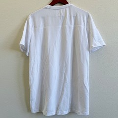 Members Mark Mens White Luxe Tee Medium Short Sleeve Zip Media Pocket NWT C21102