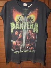 Vintage Distressed Pantera God Damn Electric Sleeveless T-Shirt